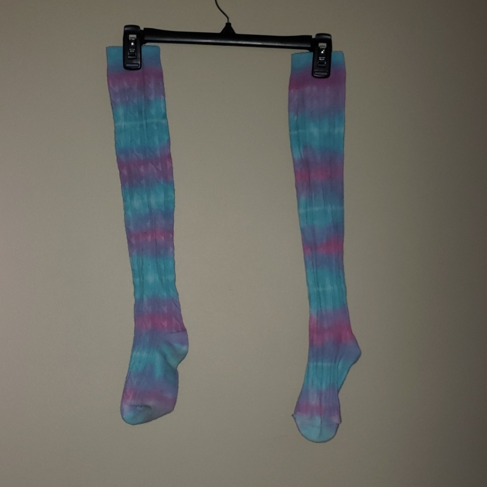 CUSTOM MINESCAPE TYEDYE THIGH HIGH SOCKS